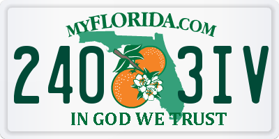 FL license plate 2403IV