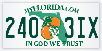 FL license plate 2403IX