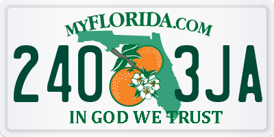 FL license plate 2403JA