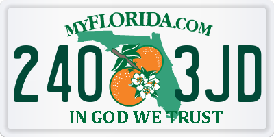 FL license plate 2403JD