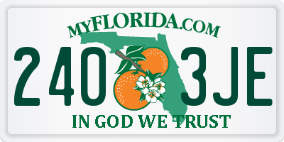 FL license plate 2403JE