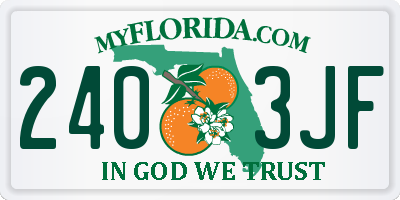 FL license plate 2403JF