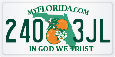 FL license plate 2403JL