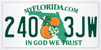 FL license plate 2403JW