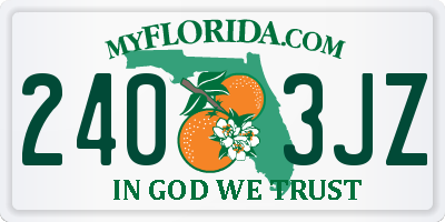 FL license plate 2403JZ