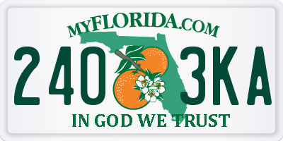 FL license plate 2403KA