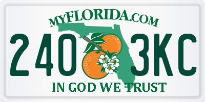 FL license plate 2403KC
