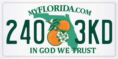 FL license plate 2403KD