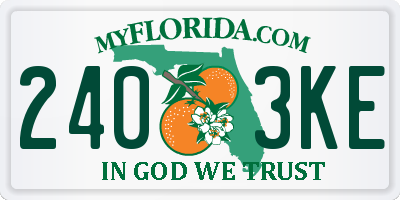 FL license plate 2403KE