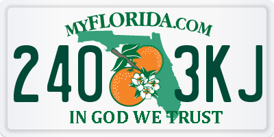 FL license plate 2403KJ