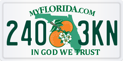 FL license plate 2403KN