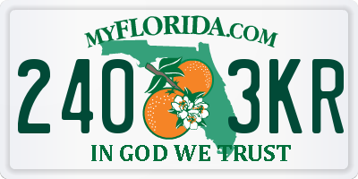FL license plate 2403KR