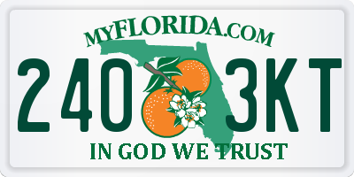 FL license plate 2403KT