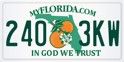 FL license plate 2403KW
