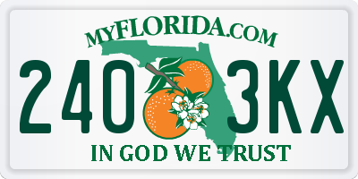 FL license plate 2403KX
