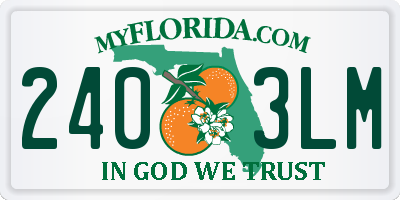 FL license plate 2403LM