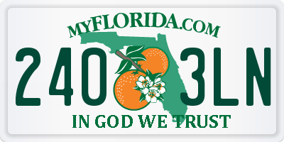 FL license plate 2403LN