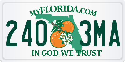 FL license plate 2403MA