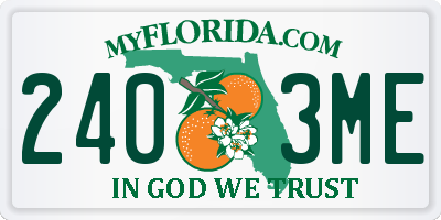 FL license plate 2403ME