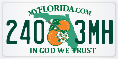 FL license plate 2403MH