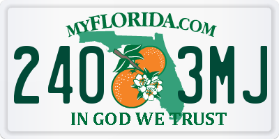 FL license plate 2403MJ