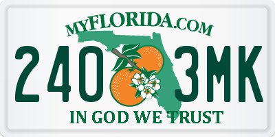 FL license plate 2403MK
