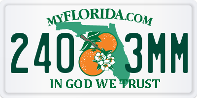 FL license plate 2403MM