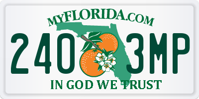 FL license plate 2403MP