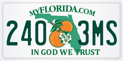 FL license plate 2403MS