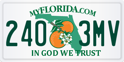 FL license plate 2403MV