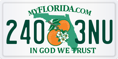 FL license plate 2403NU