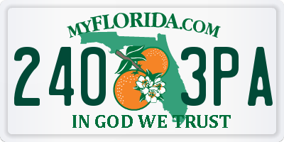 FL license plate 2403PA