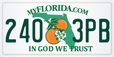 FL license plate 2403PB