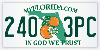 FL license plate 2403PC