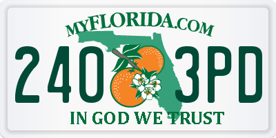 FL license plate 2403PD