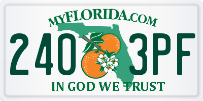 FL license plate 2403PF
