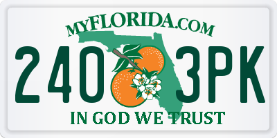 FL license plate 2403PK
