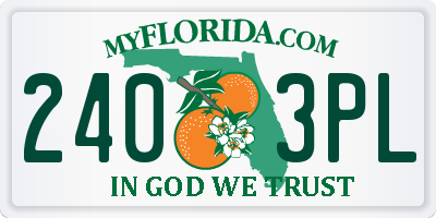 FL license plate 2403PL