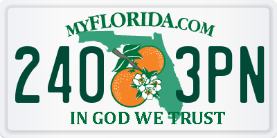 FL license plate 2403PN