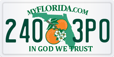 FL license plate 2403PO