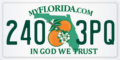 FL license plate 2403PQ