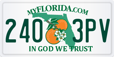 FL license plate 2403PV