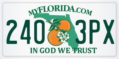 FL license plate 2403PX