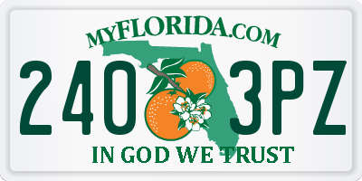 FL license plate 2403PZ