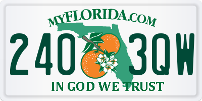 FL license plate 2403QW