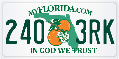 FL license plate 2403RK