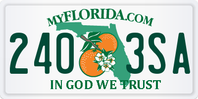 FL license plate 2403SA