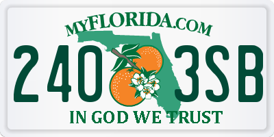 FL license plate 2403SB