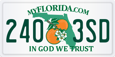 FL license plate 2403SD
