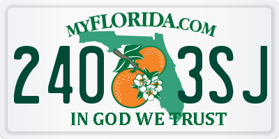 FL license plate 2403SJ